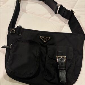 Prada Black microfiber classic fanny pack